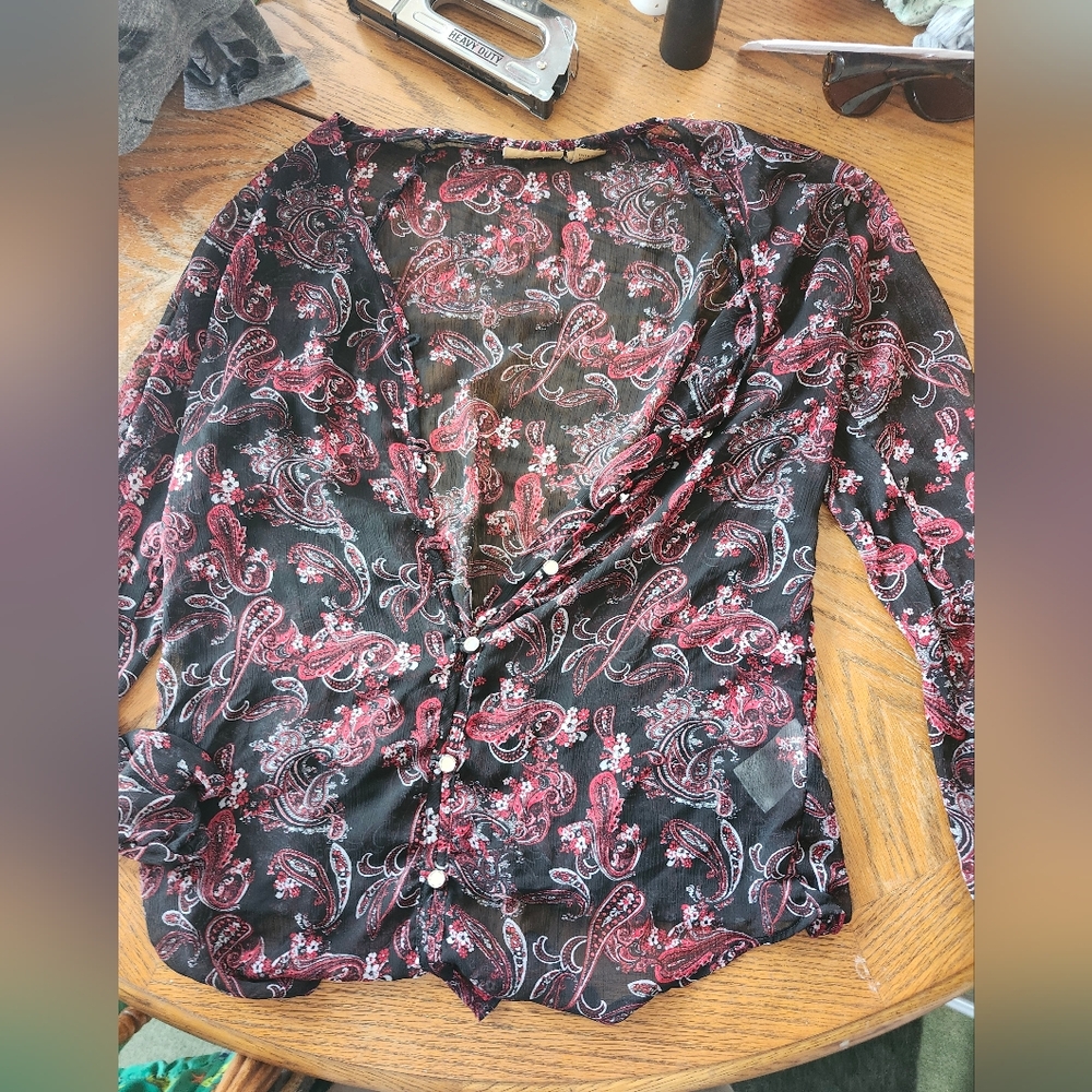 Floral Paisley Sheer Blouse